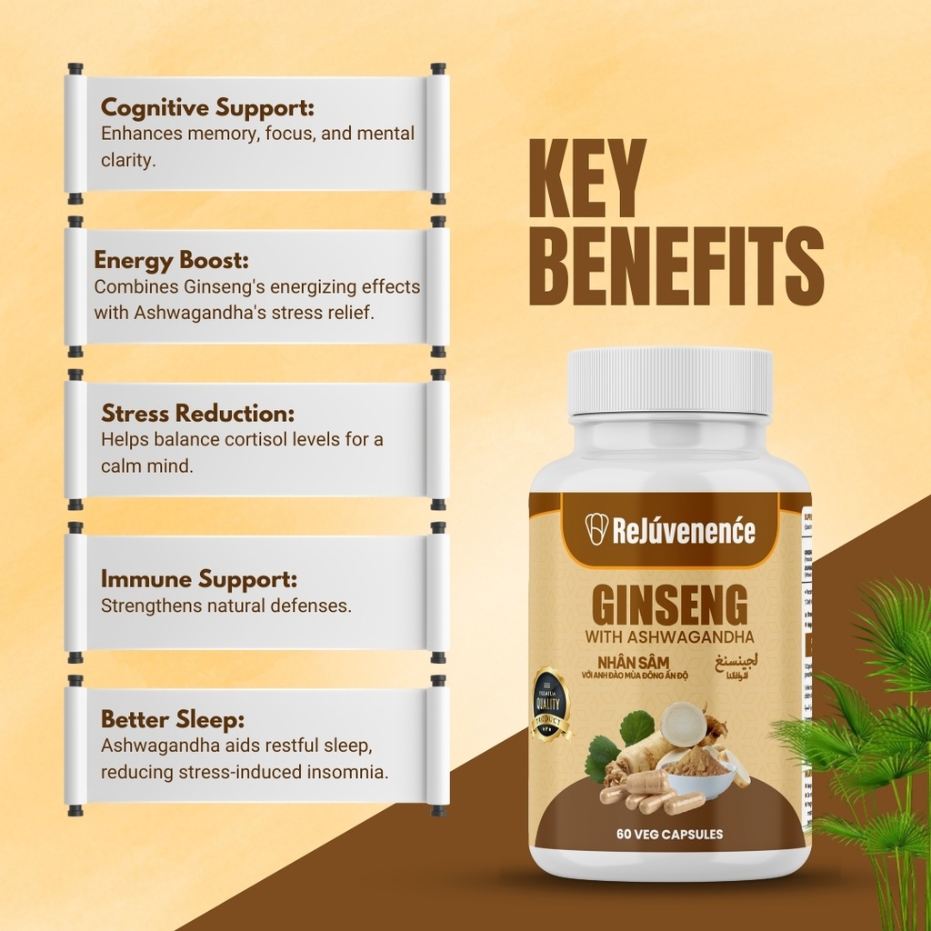 Ginseng with Ashwagandha Veg Capsules