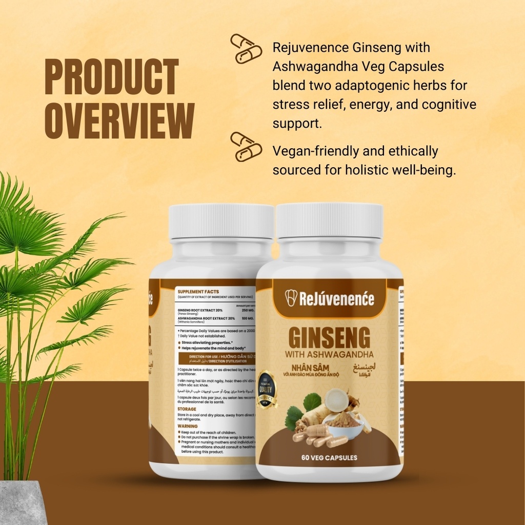 Ginseng With Ashwagandha Veg Capsules